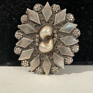 Antique Sterling and Pearl Pendant and Brooch